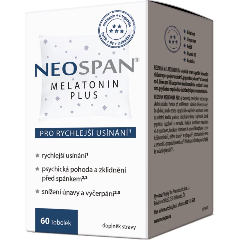Neospan Melatonin plus tobolky pri ťažkostiach so spánkom a zaspávaním 60 tbl