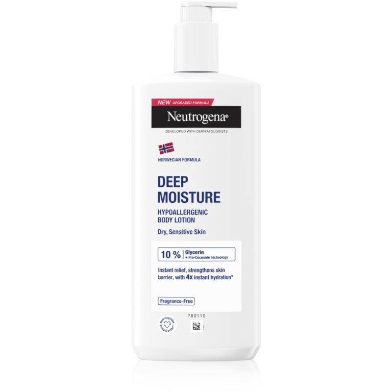 

Neutrogena Norwegian Formula® Deep Moisture зволожуюче молочко для тіла для сухої та чутливої шкіри