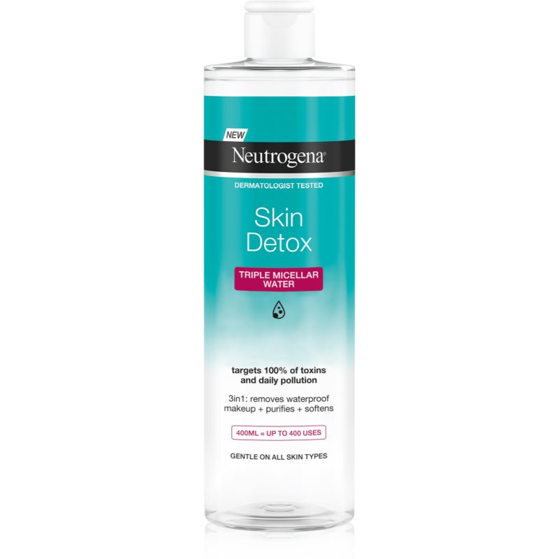 Neutrogena Skin Detox mizellares Reinigungswasser für wasserfestes Make-up 400 ml