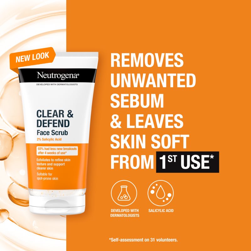 Neutrogena Clear & Defend exfoliante con ácido salicílico 150 ml
