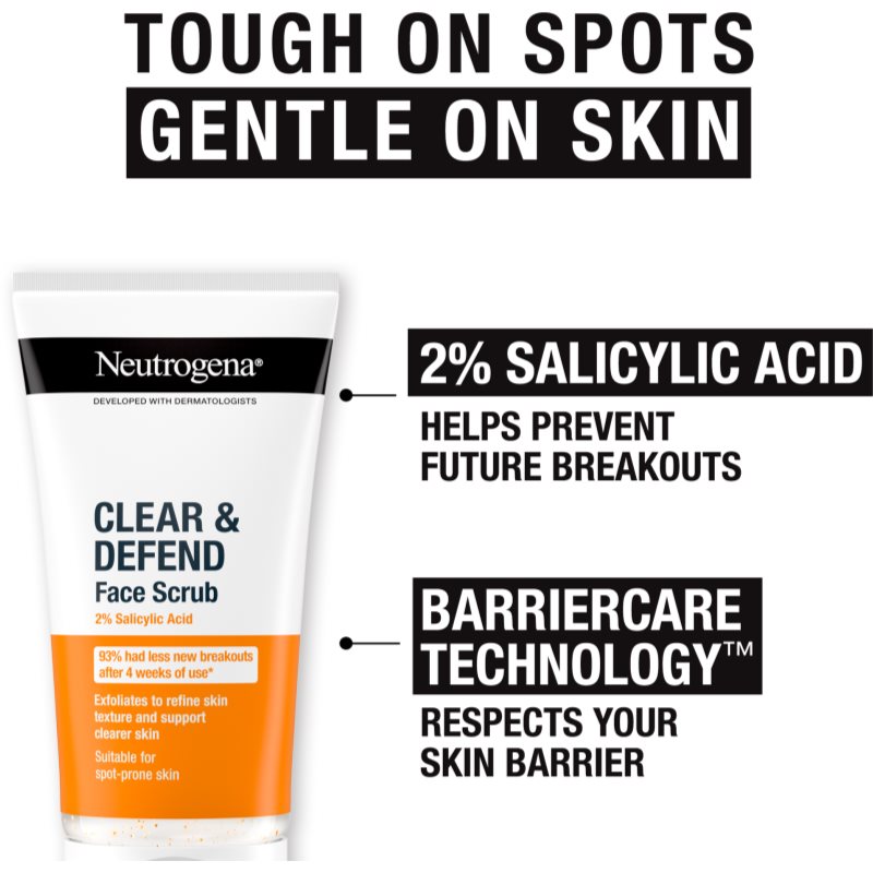 Neutrogena Clear & Defend exfoliante con ácido salicílico 150 ml