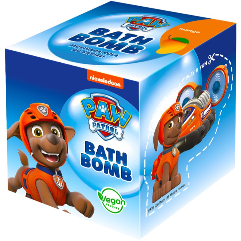 Nickelodeon Paw Patrol Bath Bomb vonios burbulas vaikams Mango - Zuma 165 g