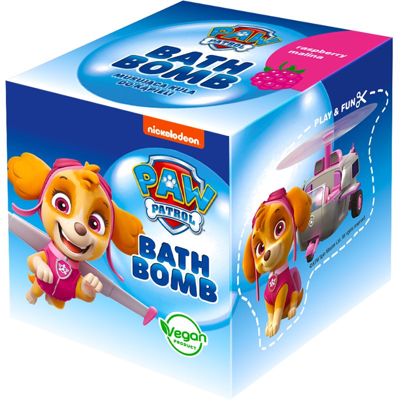 Nickelodeon Paw Patrol Bath Bomb fürdőgolyó gyermekeknek Raspberry - Skye 165 g
