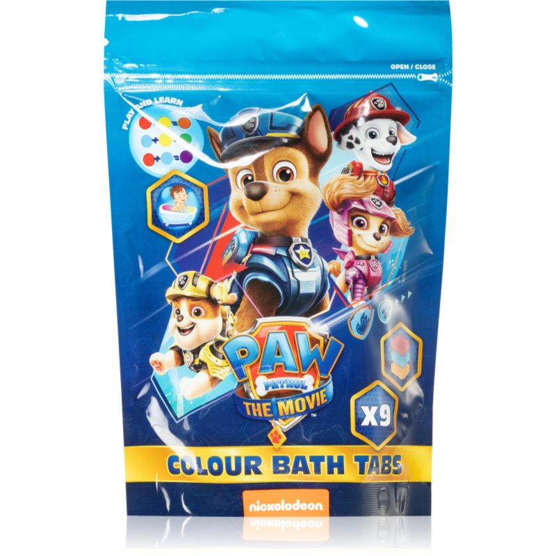 Nickelodeon Paw Patrol Colour Bath Tabs II Colourful Fizzy Bath Tablets For Children 9 Pc