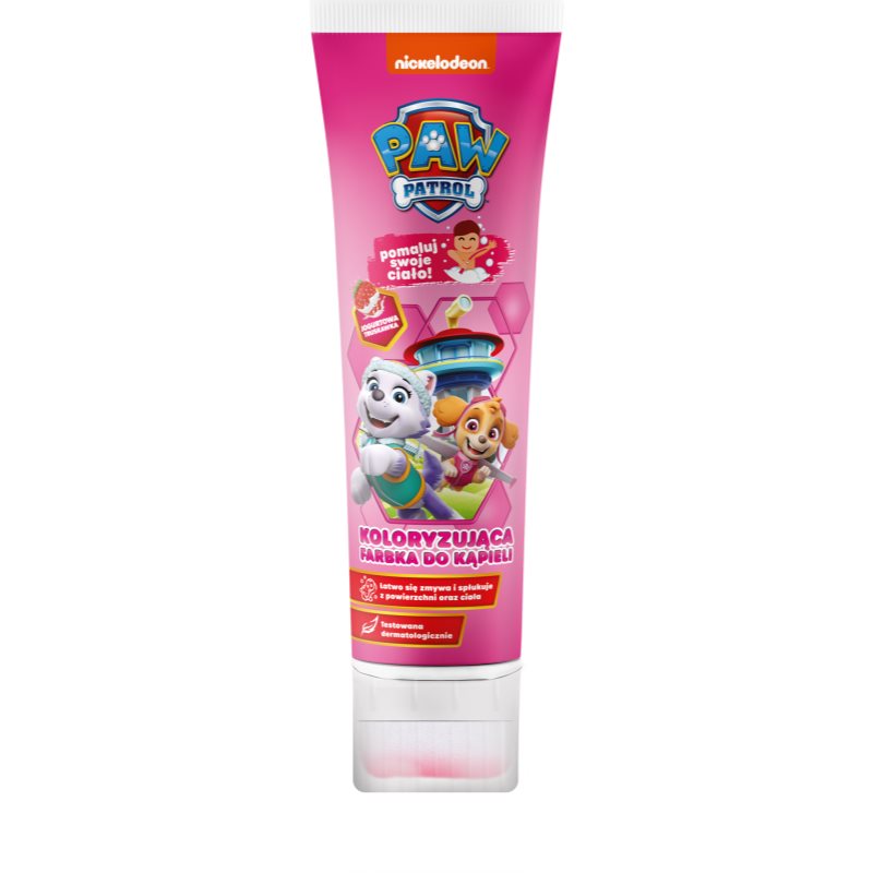 Nickelodeon Paw Patrol Coloring Bath Paint pena do kúpeľa pre deti Pink Strawberry 150 ml