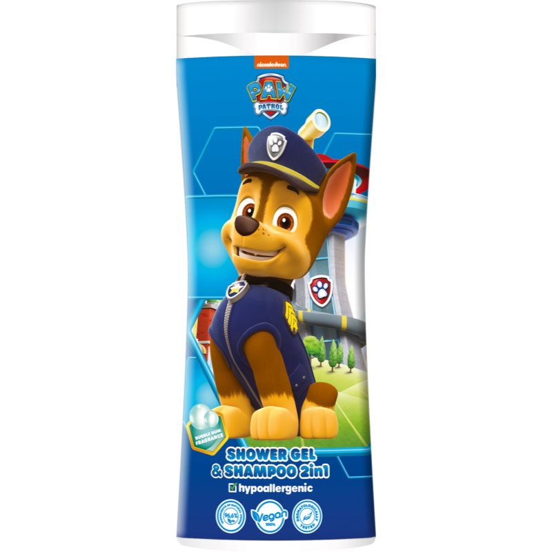 Nickelodeon Paw Patrol Shower gel& Shampoo 2in1 šampon in gel za prhanje za otroke Bubble Gum 300 ml