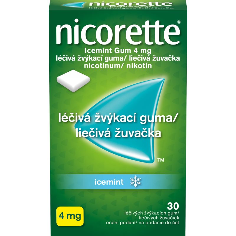 Nicorette Icemint Gum 4 mg liečivá žuvacia guma pri odvykaní od fajčenia 30 ks kúpite na Notino.sk