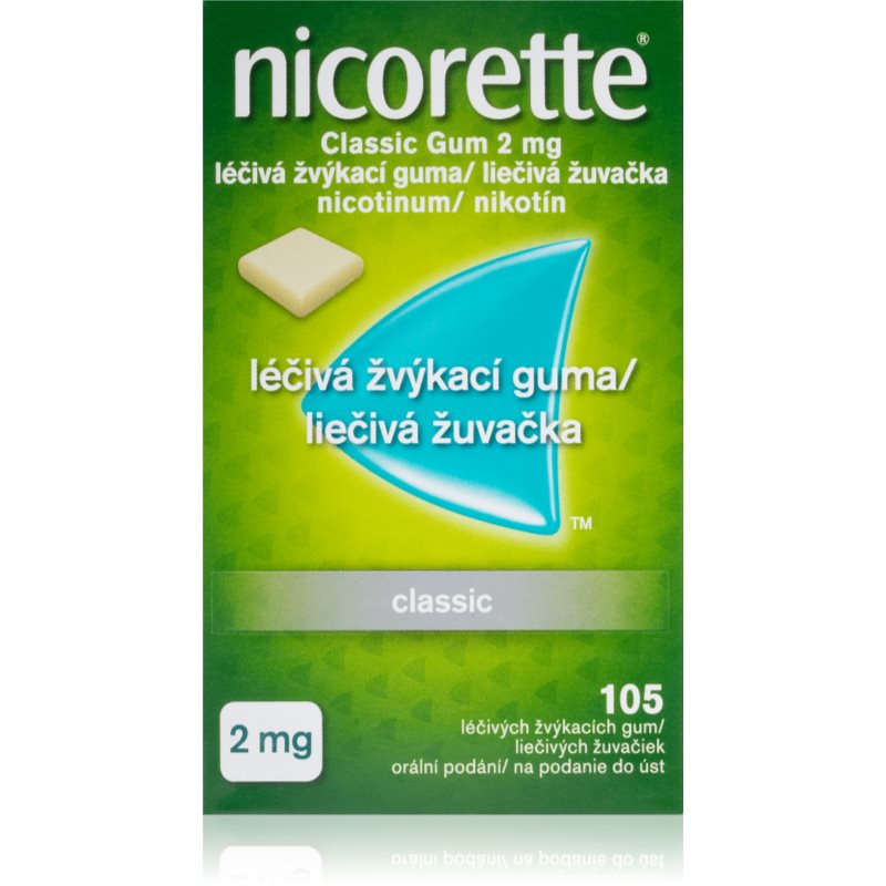 Nicorette Classic Gum 2 mg liečivá žuvacia guma pri odvykaní od fajčenia 105 ks kúpite na Notino.sk