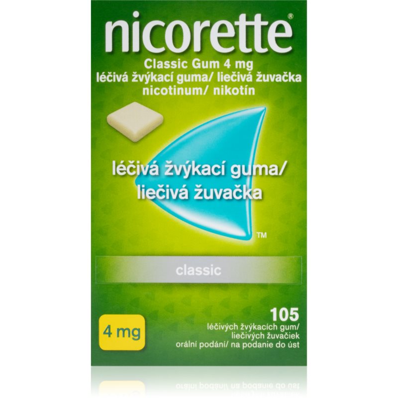 Nicorette Classic Gum 4 mg liečivá žuvacia guma pri odvykaní od fajčenia 105 ks kúpite na Notino.sk