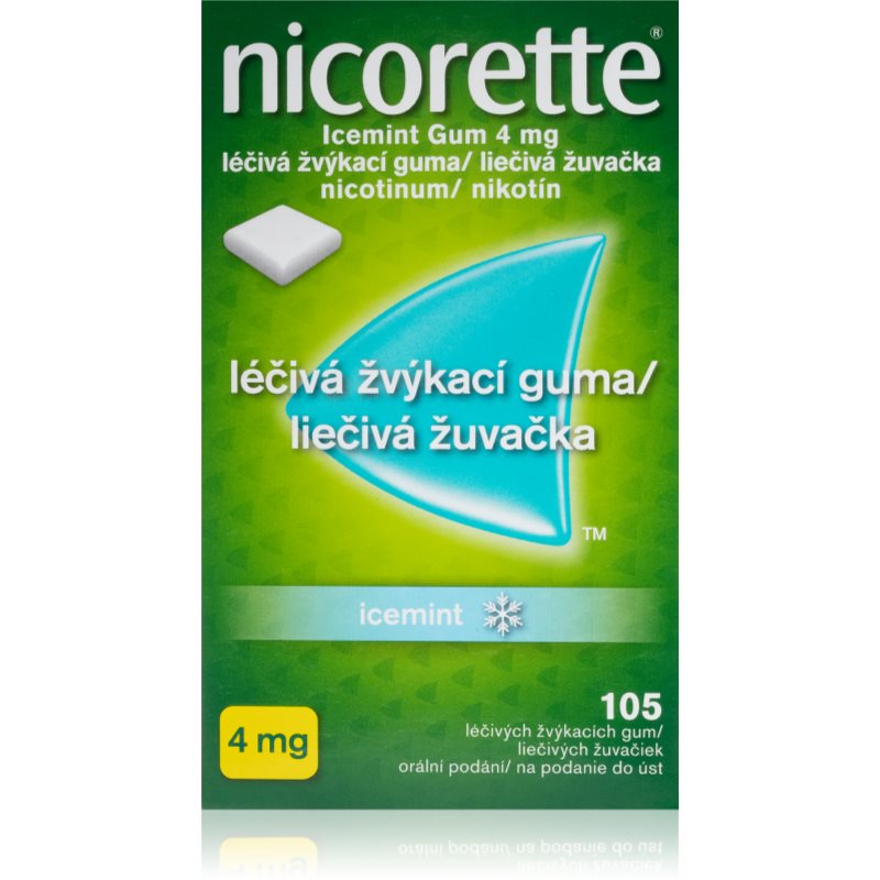 Nicorette Icemint Gum 4 mg liečivá žuvacia guma pri odvykaní od fajčenia 105 ks kúpite na Notino.sk