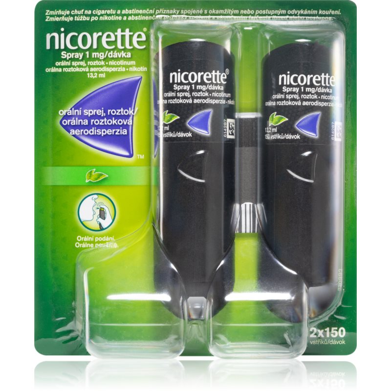 Nicorette Spray 1 mg/dávka mäta orálna aerodisperzia pri odvykaní od fajčenia 2x13,2 ml kúpite na Notino.sk