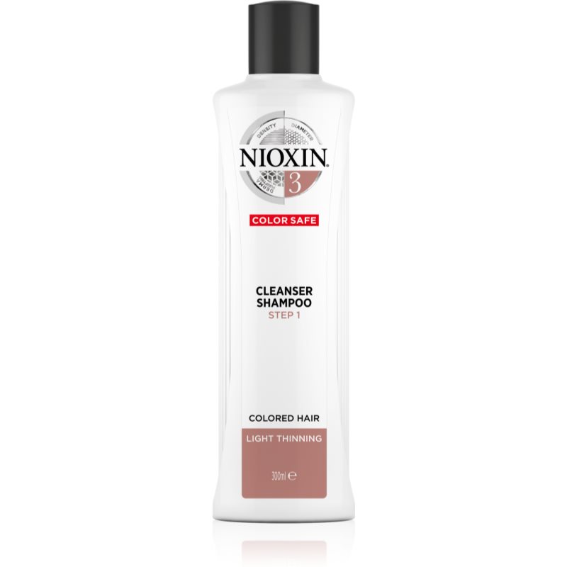 Nioxin System 3 Color Safe Cleanser Shampoo dažytų plaukų šampūnas nuo plaukų slinkimo 300 ml
