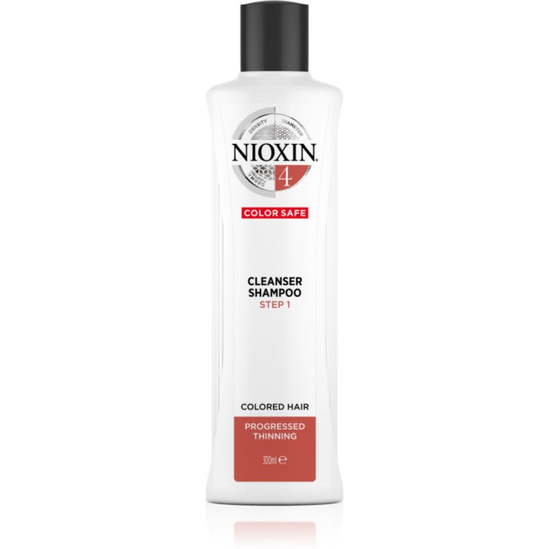 Nioxin System 4 Color Safe Cleanser Shampoo švelnus šampūnas pažeistiems ir dažytiems plaukams 300 ml