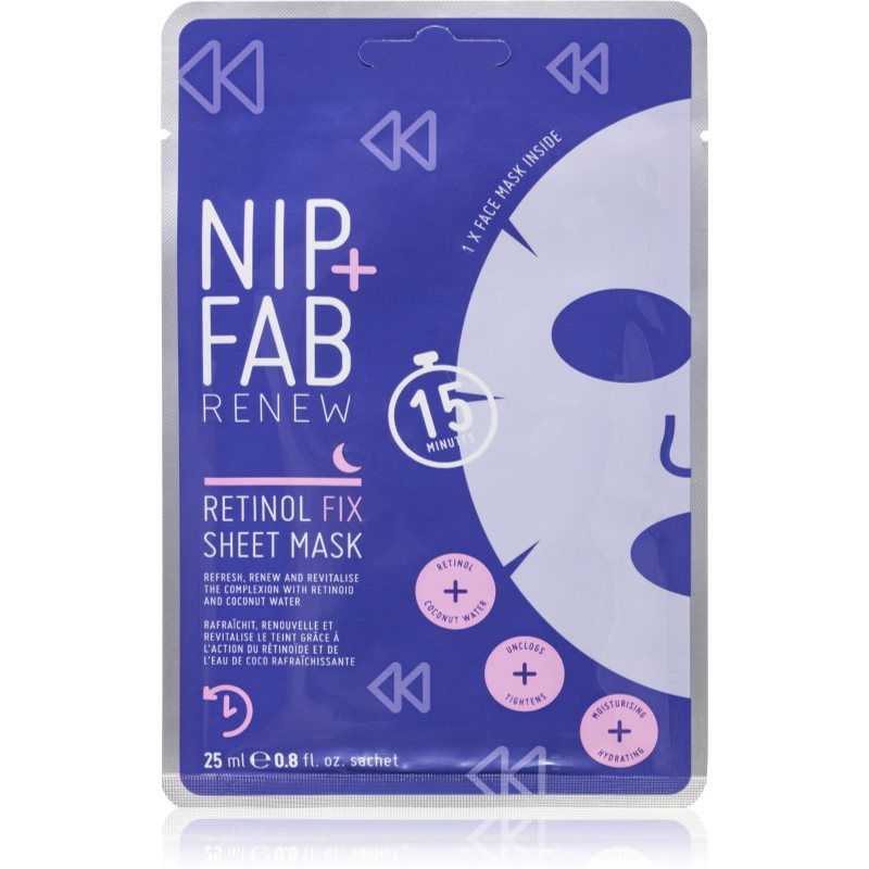 E-shop NIP+FAB Retinol Fix plátýnková maska na noc 1 ks