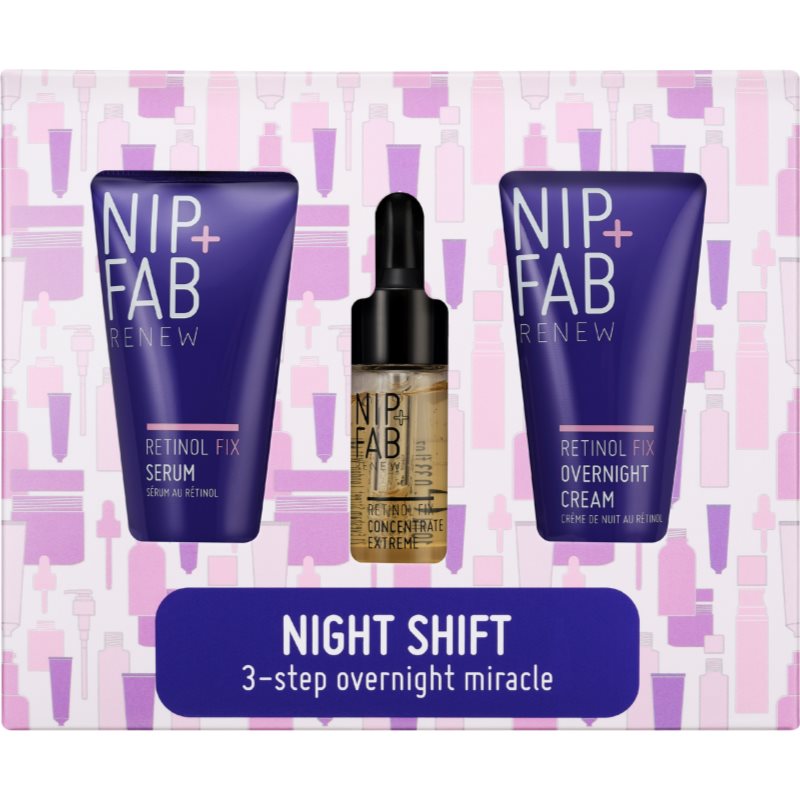 NIP+FAB Retinol Fix Night Shift uppsättning för hudvård med retinol 3 st. female