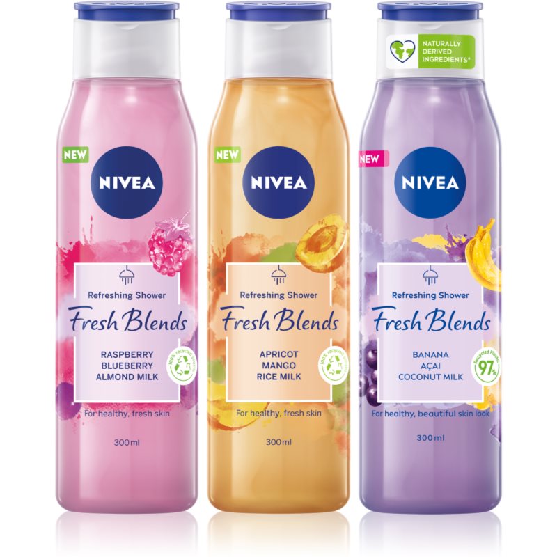 Nivea Fresh Blends Juicy Shower Gel 3 X 300 Ml (economy Pack)