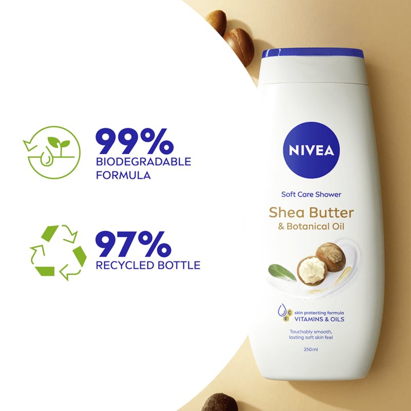 Nivea Shea Butter & Botanical Oil creamy shower gel 250 ml