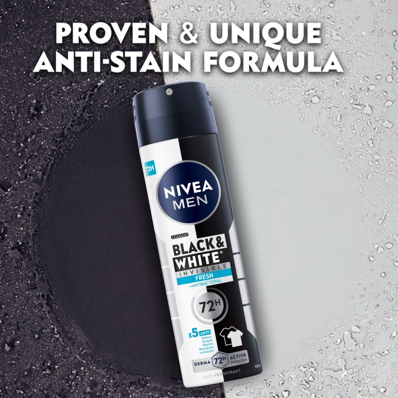 Nivea Men Invisible Black & White антиперспірант спрей Fresh 150 мл