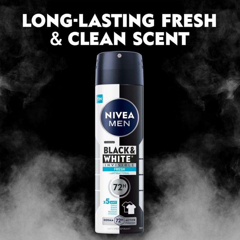 Nivea Men Invisible Black & White антиперспірант спрей Fresh 150 мл