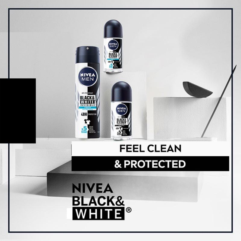 Nivea Men Invisible Black & White антиперспірант спрей Fresh 150 мл