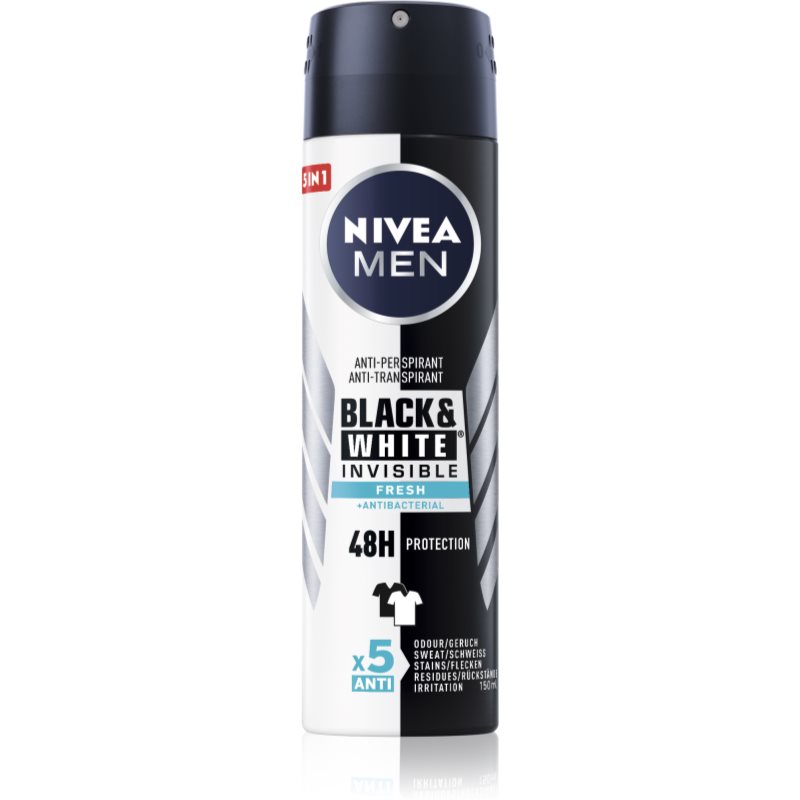 E-shop Nivea Men Invisible Black & White sprej antiperspirant pro muže Fresh 150 ml