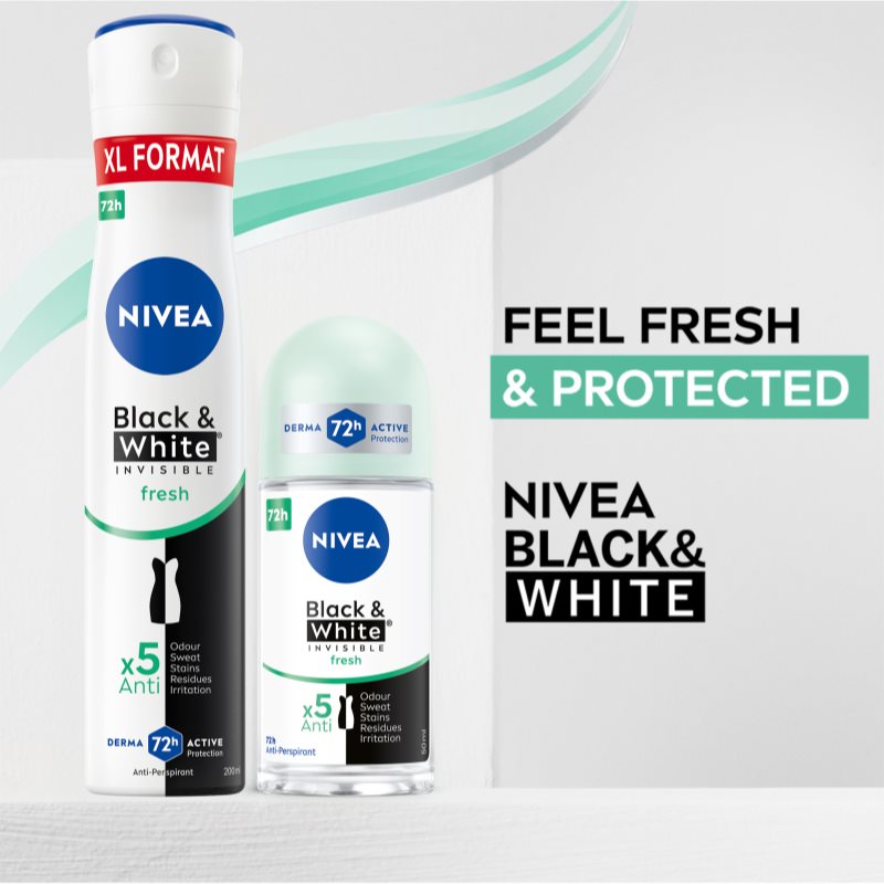 Nivea Black & White Invisible Fresh + Antibacterial Antiperspirant Spray For Women 200 Ml