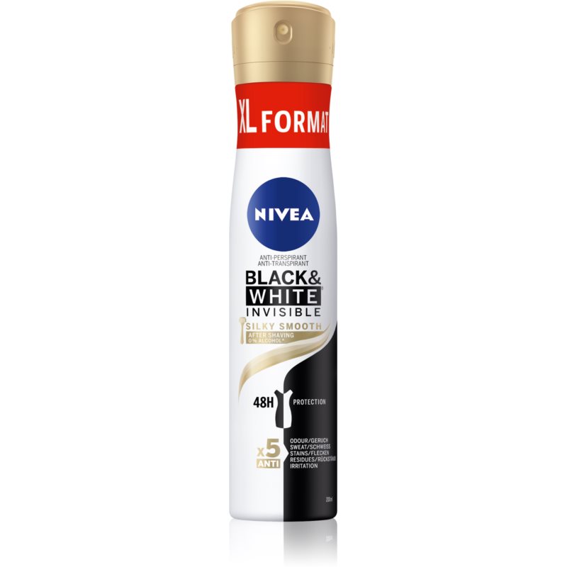 Nivea Black & White Invisible Silky Smooth antiperspirant spray For Women 200 ml
