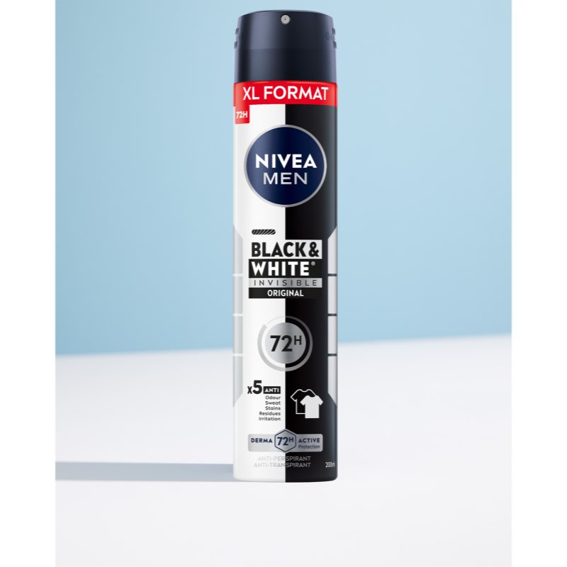 Nivea Men Black & White Invisible Original Antiperspirant Spray For Men 200 Ml