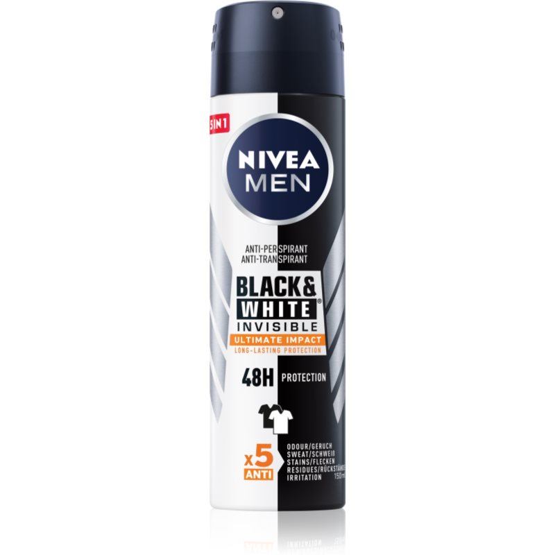 Nivea Men Invisible Black & White spray anti-perspirant pentru barbati 150 ml