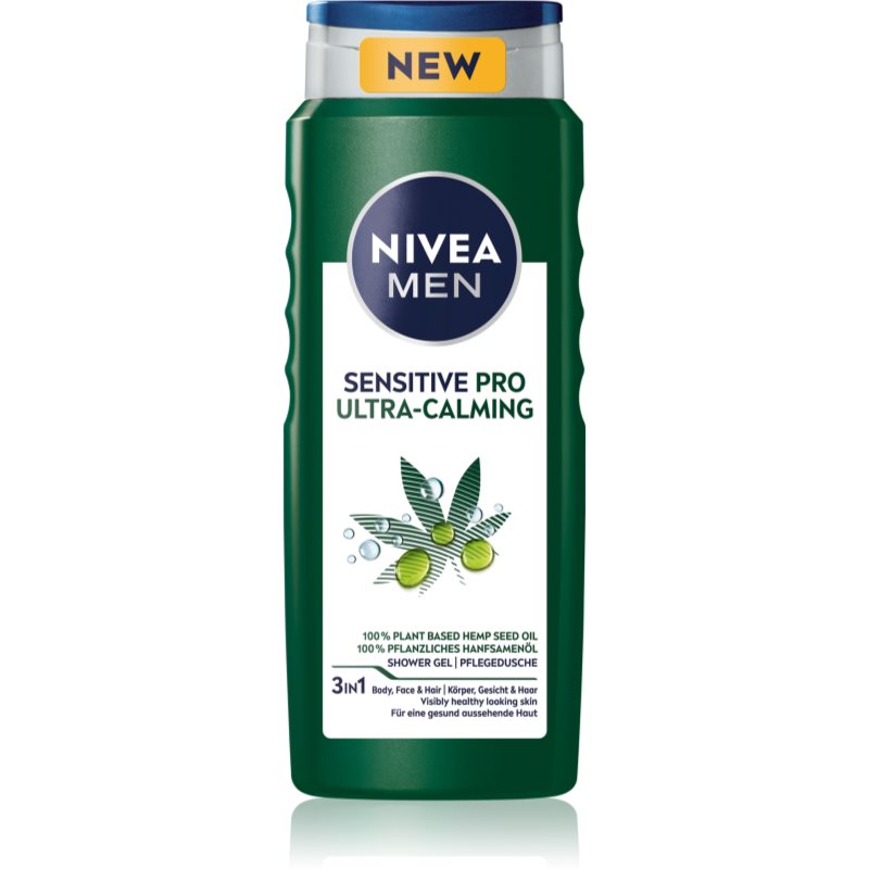 Nivea Men Sensitive Pro Ultra Calming gel za prhanje za obraz, telo in lase 500 ml