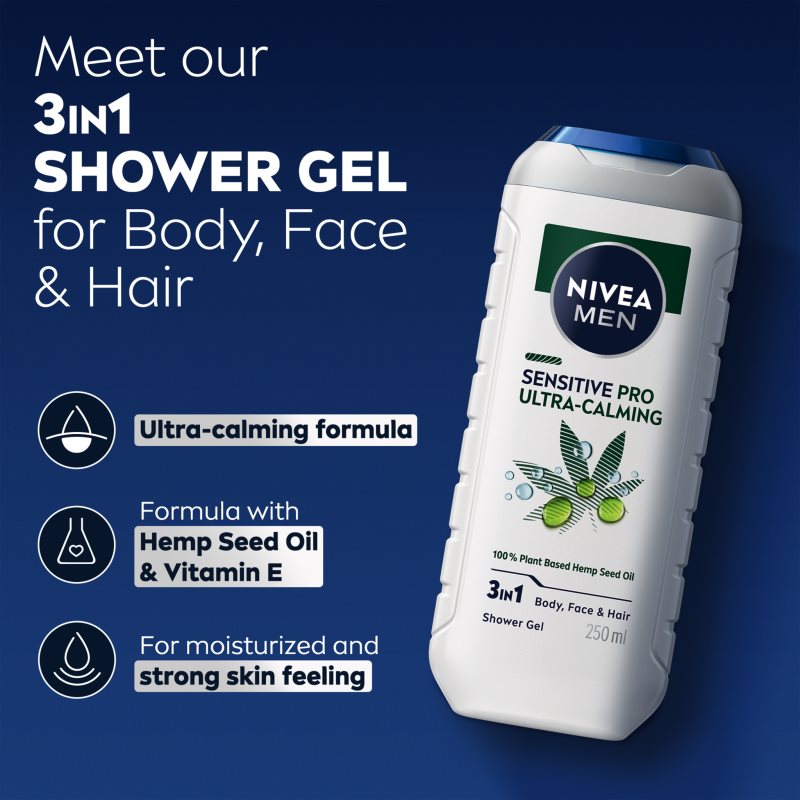 NIVEA MEN Ultra Calming gel de ducha para hombre 250 ml