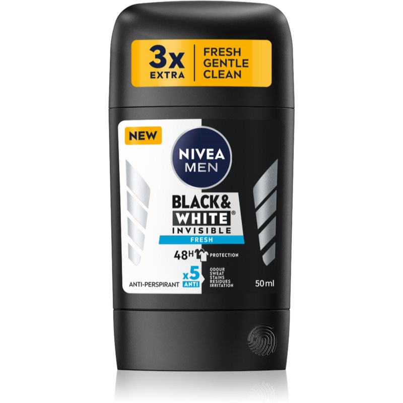 Nivea Men Black & White Invisible Fresh Antiperspirant Stick For Men 50 Ml