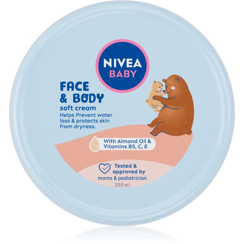 Nivea Baby Soft drėkinamasis kremas veidui ir kūnui 200 ml