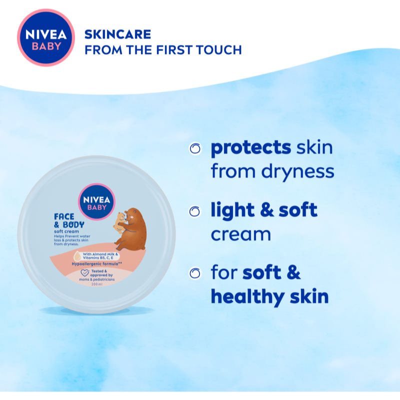 NIVEA BABY Soft Moisturising Cream For Face And Body 200 Ml