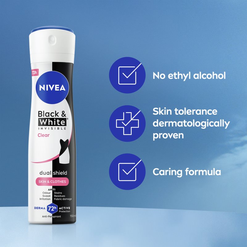 NIVEA Invisible Black & White Clear Antiperspirant im Spray für Damen 250 ml (Bild 6)