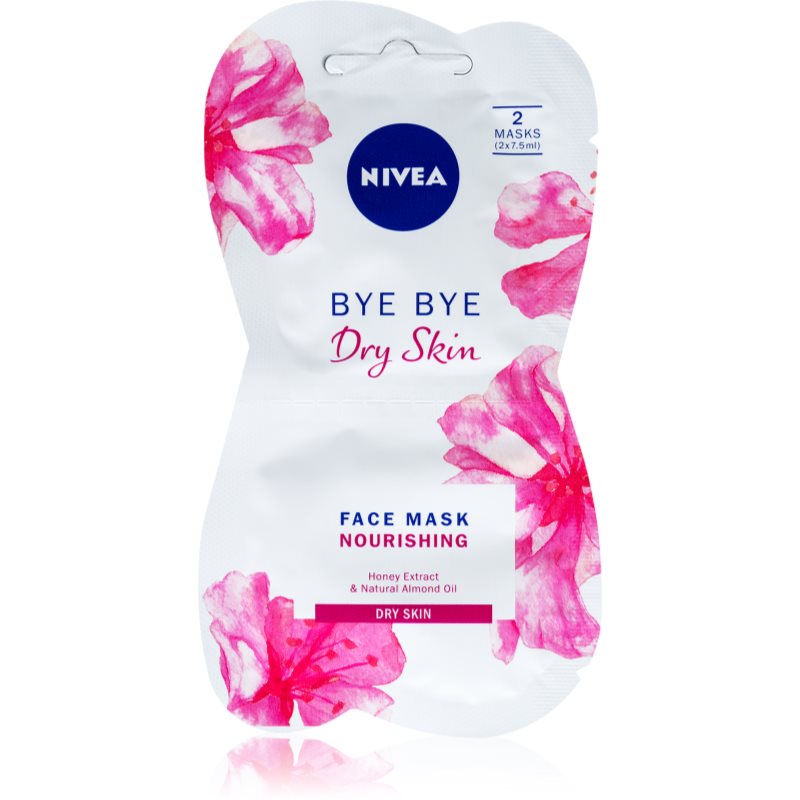 Nivea Bye Bye Dry Skin 15 ml pleťová maska pre ženy na zmiešanú pleť; výživa a regenerácia pleti; na dehydratovanu pleť