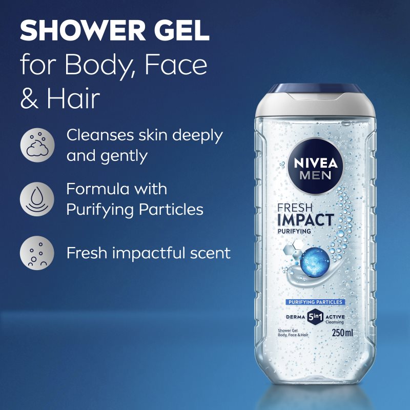 NIVEA MEN Pure Impact sprchový gel pro muže 250 ml (obrázek 7)