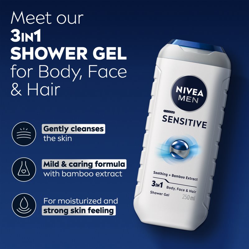 Nivea Men Sensitive shower gel for men 250 ml