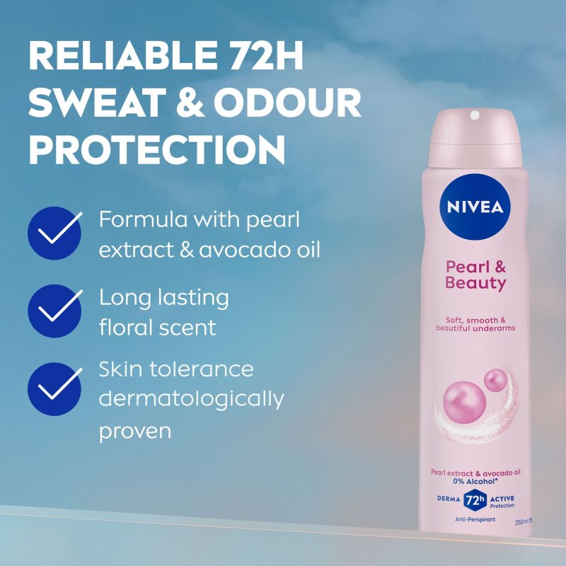 NIVEA Pearl & Beauty antiperspirant v spreji 150 ml (obrázok 3)