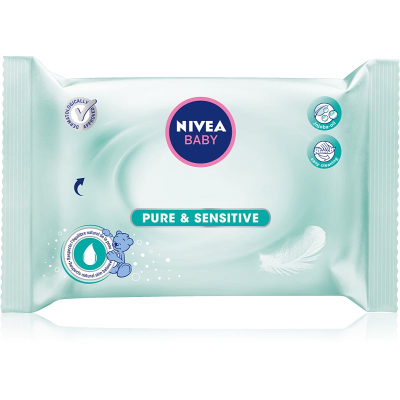 Nivea Baby Pure & Sensitive очищуючі серветки 63 кс