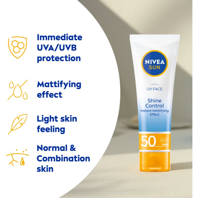 Nivea SUN UV FACE blaga matirajuća krema za lice za sunčanje SPF 50 50 ml