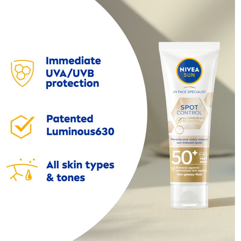 NIVEA SUN Luminous 630 Facial Sunscreen For Pigment Spot Correction SPF 50+ 40 Ml