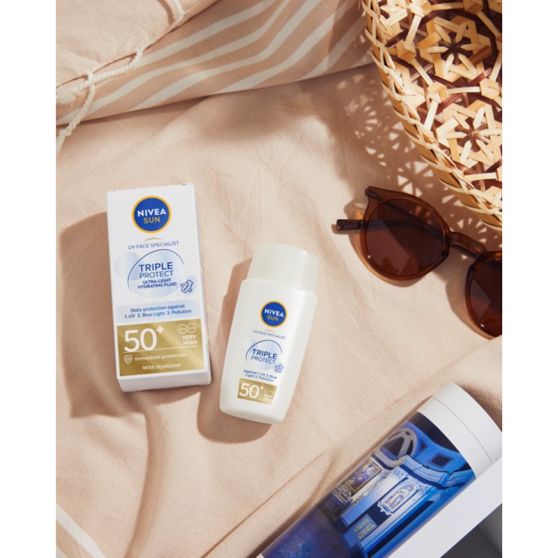 Nivea Sun Triple Protect Light Moisturising Cream For Tanning SPF 50+ 40 Ml
