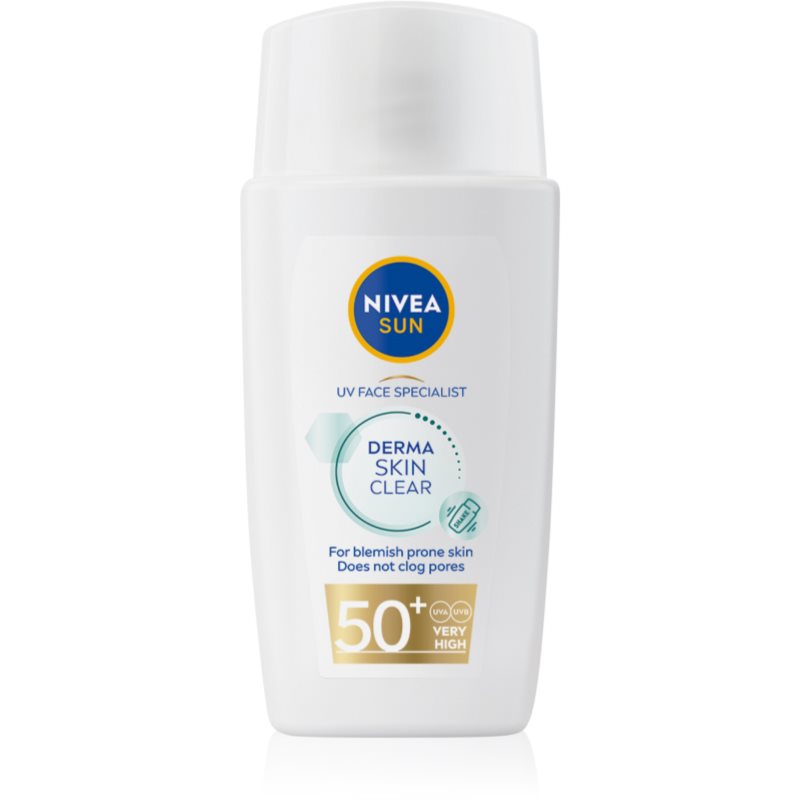 Nivea SUN Derma Skin Clear krema za obraz za sončenje za kožo z nepravilnostmi SPF 50+ 40 ml
