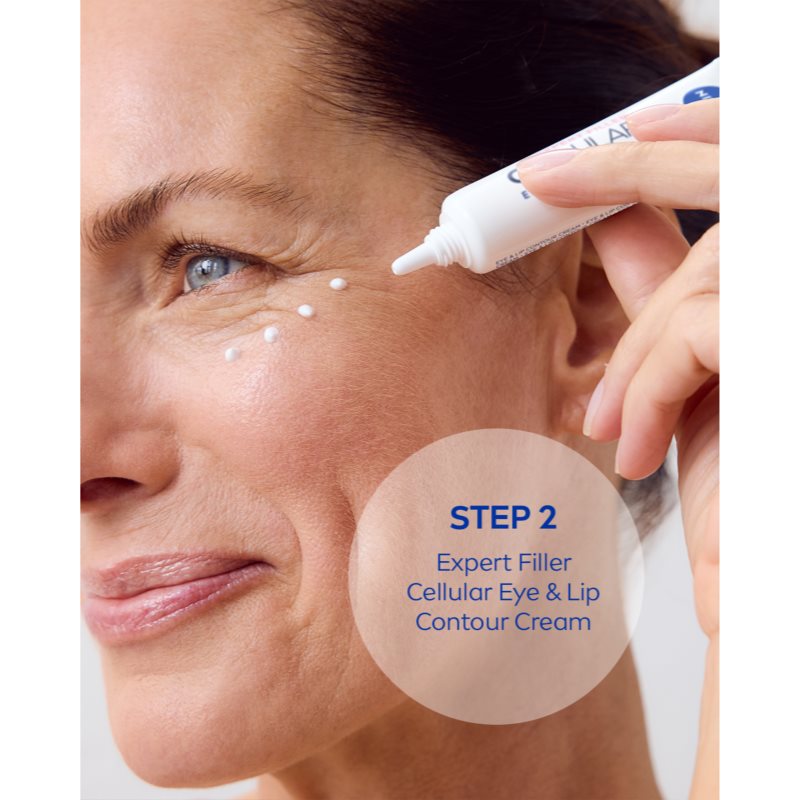 NIVEA Cellular Expert Filler feszesítő krém a szem és ajak körvonalaira hialuronsavval 15 ml termék 2. képe