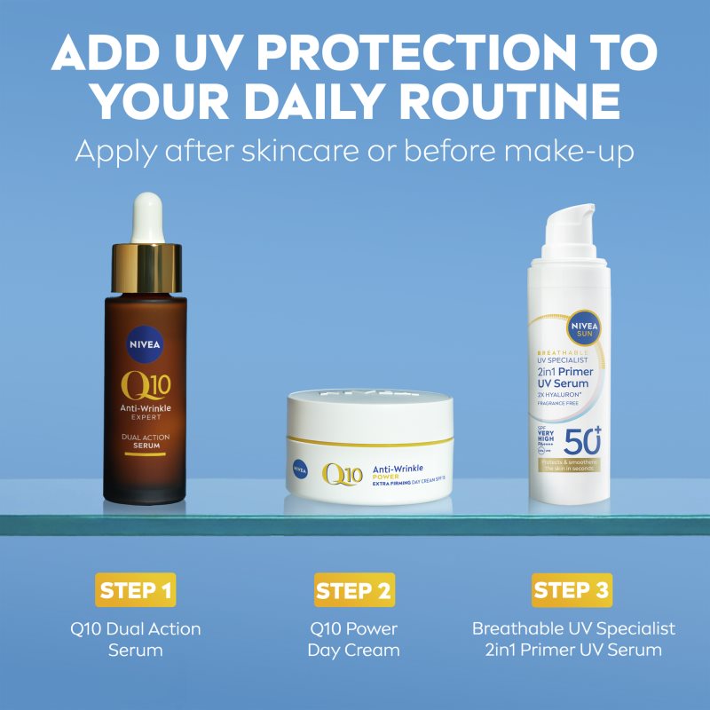 NIVEA SUN Daily UV Serum podkladová báze 2 v 1 SPF 50+ 30 ml (obrázek 9)