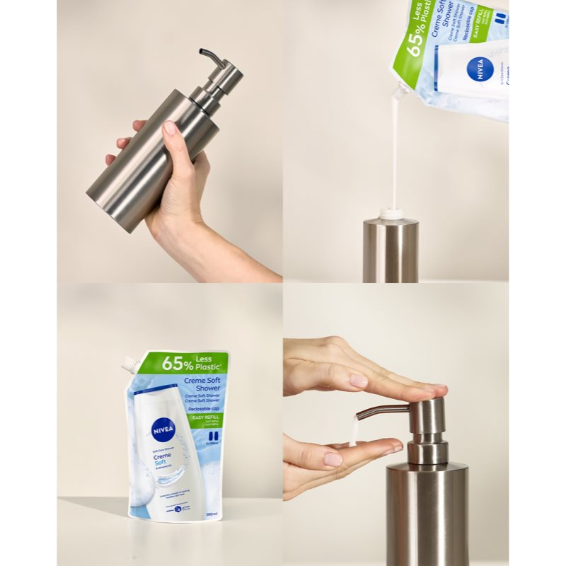 NIVEA Creme Soft krémový sprchový gel – náhradní náplň 500 ml (obrázek 5)