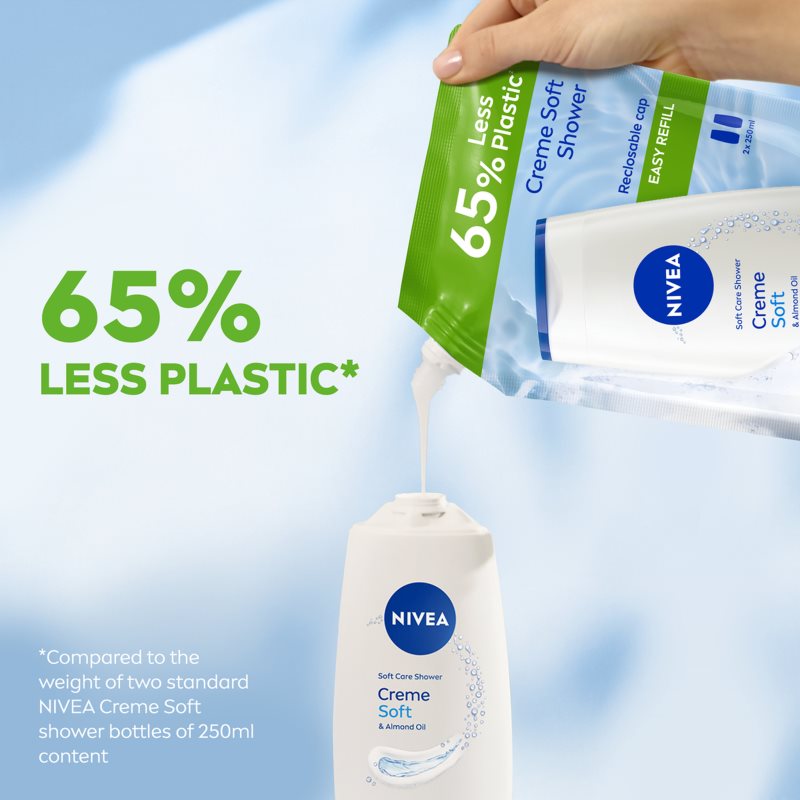 NIVEA Creme Soft krémový sprchový gel – náhradní náplň 500 ml (obrázek 7)