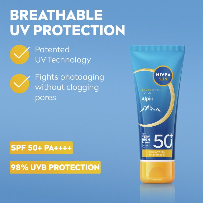 NIVEA SUN Alpin pleťový krém na opalování proti chladu a větru SPF 50+ 40 ml (obrázek 4)