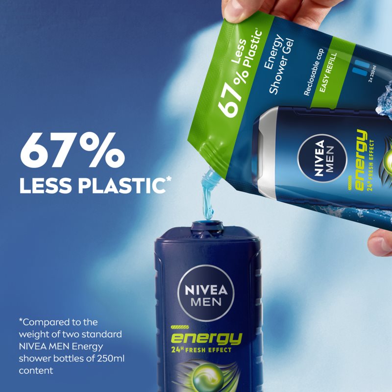 NIVEA MEN Energy sprchový gel pro muže – náhradní náplň 500 ml (obrázek 7)